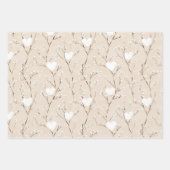 Witte Bunny Hearts in een Basket Baby shower Inpakpapier Vel (Voorkant)