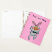 Witte Bunny Oranje Neus Rosy wangen Levendig Roze Planner (Display)