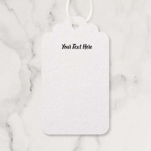 Witte Bunny Rabbit in Tall Flowers op Gold Cadeaulabels (Achterkant)