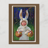  Witte Bunny Suit Paas Briefkaart (Voorkant)