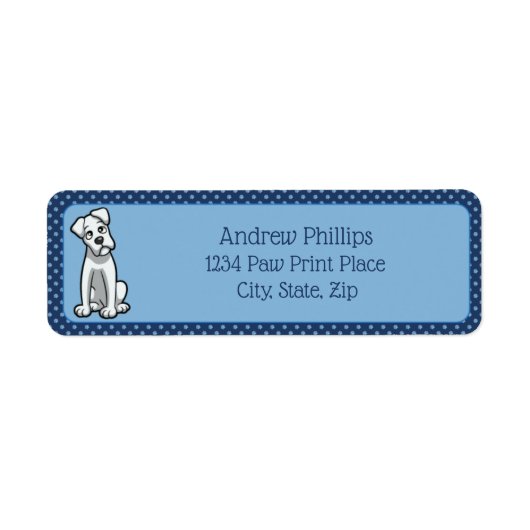 Witte bus met lichtblauwe verf afdrukken etiket (Voorkant)