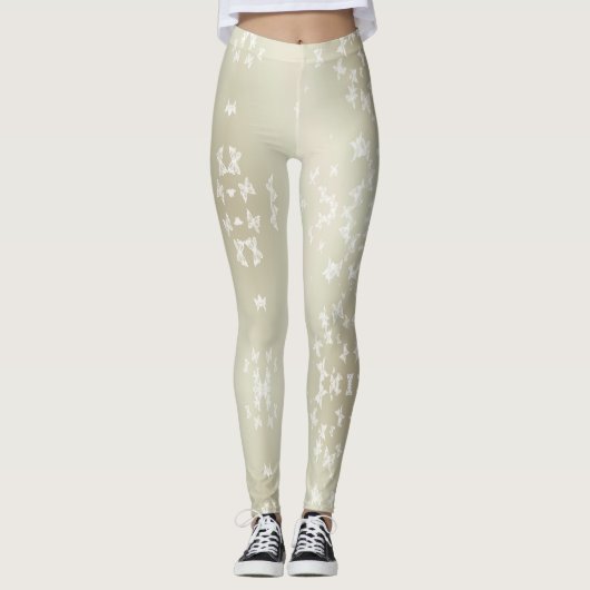 Witte Butterflies Leggings (Voorkant)