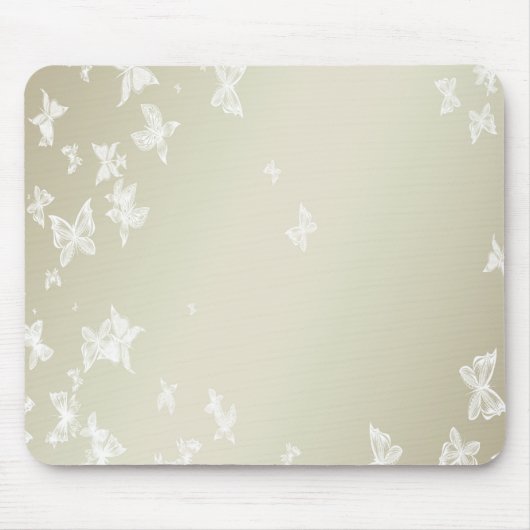 Witte Butterflies Muismat (Voorkant)