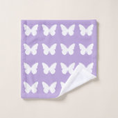Witte Butterflies op Cottage Lavender Bad Handdoek (Wasdoekje)