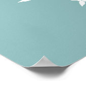 Witte Butterflies op Turquoise Poster (Hoek)