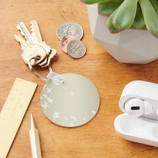 Witte Butterflies Sleutelhanger (Bureau)