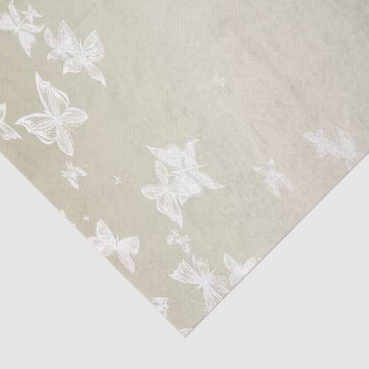 Witte Butterflies Tissuepapier (Detail)