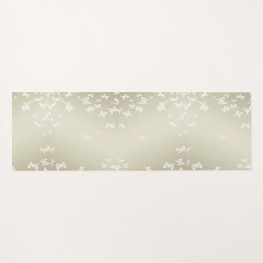 Witte Butterflies Yogamat (Achterkant (horizontaal))