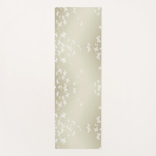 Witte Butterflies Yogamat (Voorkant)