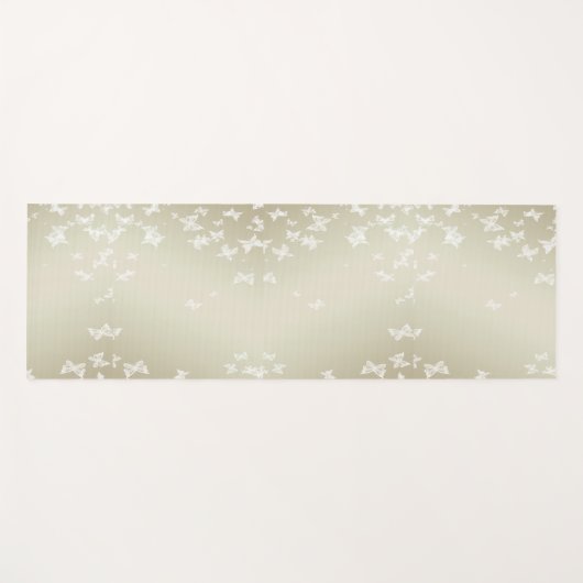 Witte Butterflies Yogamat (Voorkant (horizontaal))