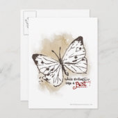 Witte Butterflies zijn een Pest Briefkaart (Voorkant / Achterkant)
