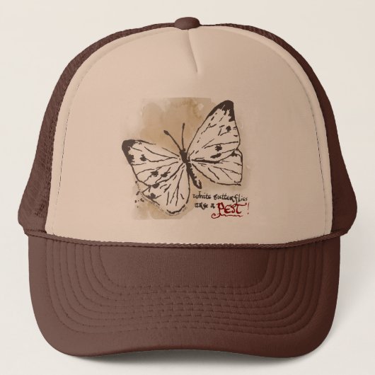 Witte Butterflies zijn een Pest Trucker Pet (Voorkant)