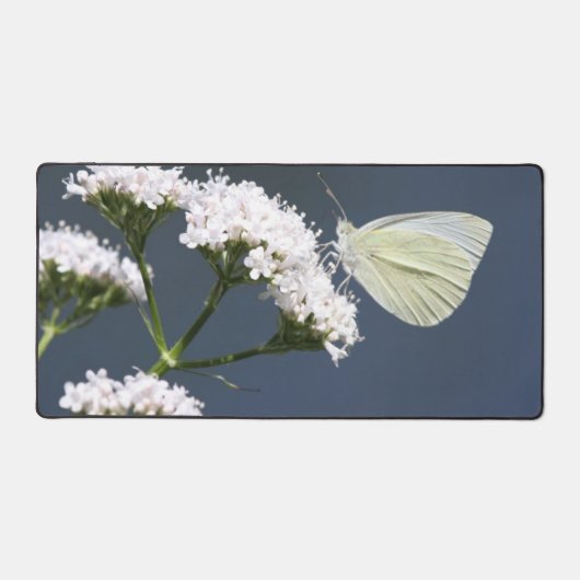 Witte Butterfly Desk Mat (Voorkant)