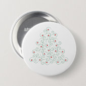 Witte Button met kerstbomen (Voorkant /achterkant)