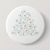 Witte Button met kerstbomen (Voorkant)