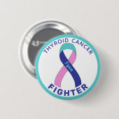 Witte Button met schildklierkanker (Voorkant /achterkant)