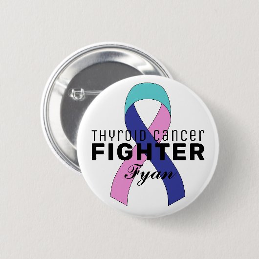 Witte Button met schildklierkanker (Voorkant /achterkant)