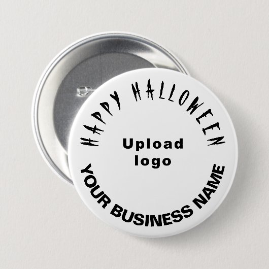 Witte Button voor Business Halloween Greeting (Voorkant /achterkant)