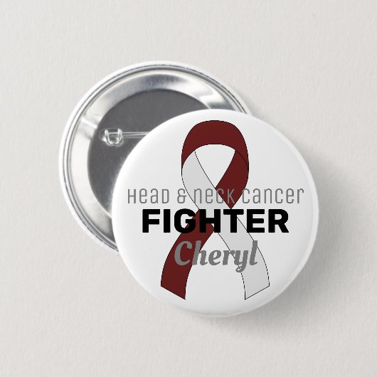 Witte Button voor hoofd- en nekkanker (Voorkant /achterkant)