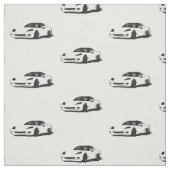 Witte C6 Corvette Hand getrokken schets stof (Swatch)
