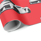 Witte C8 Corvette Sports Car Hand getrokken Cadeaupapier (Rol Hoek)