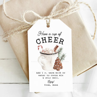 Witte Cacaocheer Cadeaulabel