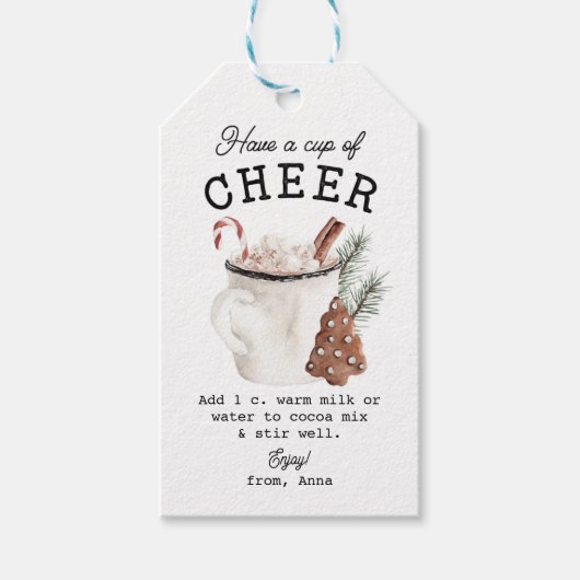 Witte Cacaoliefde Cadeaulabel (Voorkant)