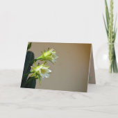 Witte Cactus Bloemen Bloemen Bloemen Taupe Blank N Kaart (Voorkant)