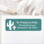 Witte cactus silhouetten etiket (Insitu)