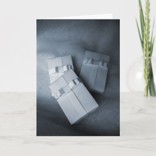 Witte Cadeaus Feestdagen Kaart (Voorkant)