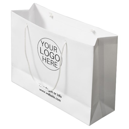 Witte cadeautas met aangepast logo voor bedrijven (Voorkant Gekanteld)