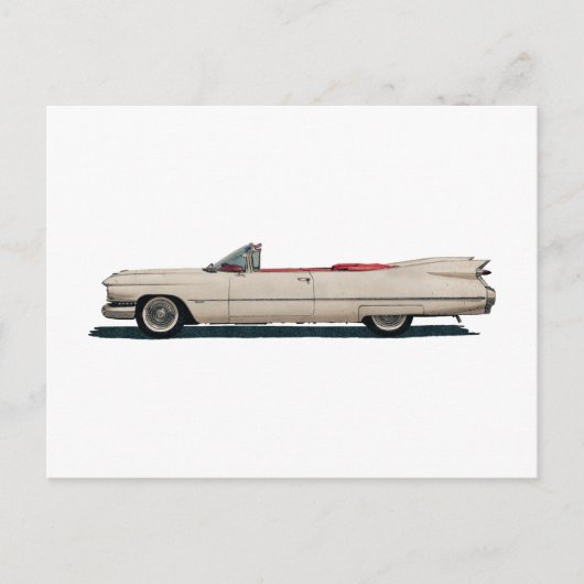  witte Cadillac auto Briefkaart (Voorkant)