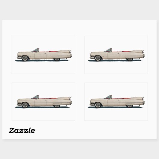 witte Cadillac auto Rechthoekige Sticker (Vel)