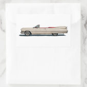 witte Cadillac auto Rechthoekige Sticker (Tas)