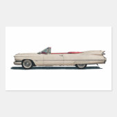 witte Cadillac auto Rechthoekige Sticker (Voorkant)