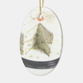 Witte Cake Keramisch Ornament (Links)