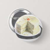 Witte Cake Ronde Button 5,7 Cm (Voorkant /achterkant)