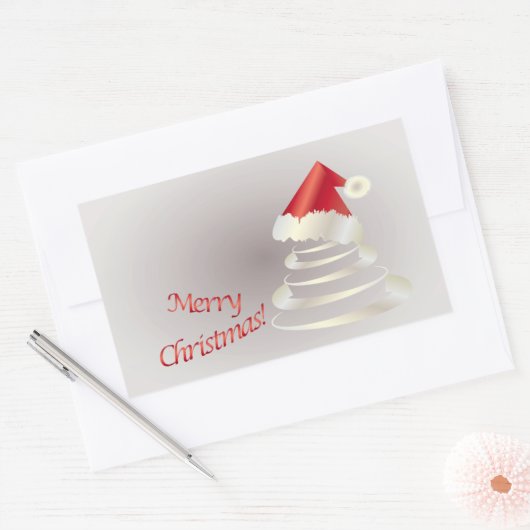 Witte cake voor de kerstman rechthoekige sticker (Envelop)
