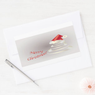 Witte cake voor de kerstman rechthoekige sticker