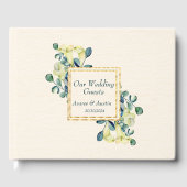 Witte Cala lelies en Eucalyptus bruiloft Gastenboek (Voorkant)