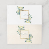 Witte Cala lelies en Eucalyptus bruiloft Plaatskaartje (Buitenkant ongevouwen)