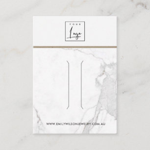 WITTE CALACATTA MARBLE TEXTURE HAIR CLIP DISPLAY VISITEKAARTJE