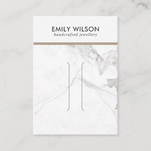 WITTE CALACATTA MARBTE TEXTURAIR CLIP DISPLAY KAAR VISITEKAARTJE (Voorkant)