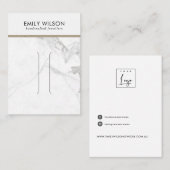 WITTE CALACATTA MARBTE TEXTURAIR CLIP DISPLAY KAAR VISITEKAARTJE (Voorkant / Achterkant)