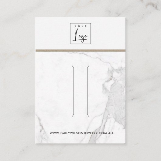 WITTE CALACATTA MARMEREN TEXTUUR HAARCLIP DISPLAY VISITEKAARTJE (Voorkant)