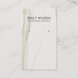 WITTE CALACATTA MARMEREN TEXTUUR STUD OORBEL DISPL VISITEKAARTJE