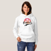 Witte California Retro Dames Hoodie (Voorkant volledig)