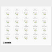 Witte calla - bruidsfeest ronde sticker (Vel)