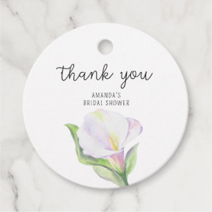 Witte calla - bruiloft dank je bedankjes labels