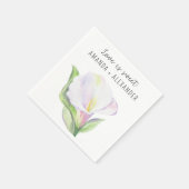 Witte calla - bruiloft douche snoep servet (Hoek)